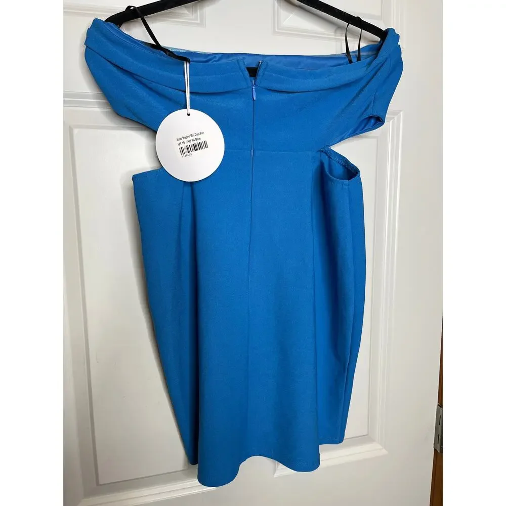 Princess Polly Alaska Strapless Mini Dress Blue Cutout Bodycon Party Size 10 NWT